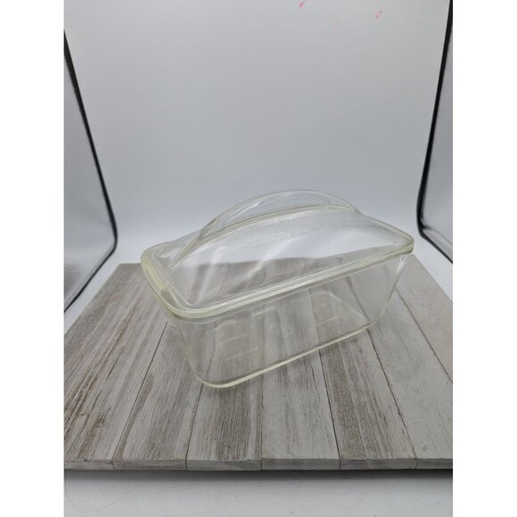 Vintage Westinghouse Clear Glass Bread Meatloaf Refrigerator Dish Dome Fin Lid - Picture 12 of 12